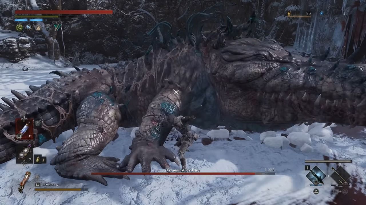 Tyrannical Predator is the DLC's first major boss (Image via NEOWIZ | YouTube/@Esoterickk)